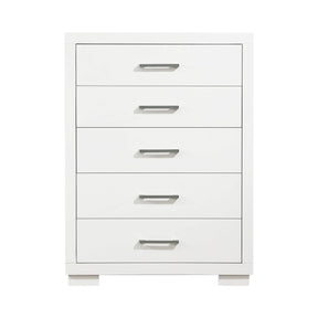 Jessica 5-Drawer Chest White - 202995 Pie's Variety Store