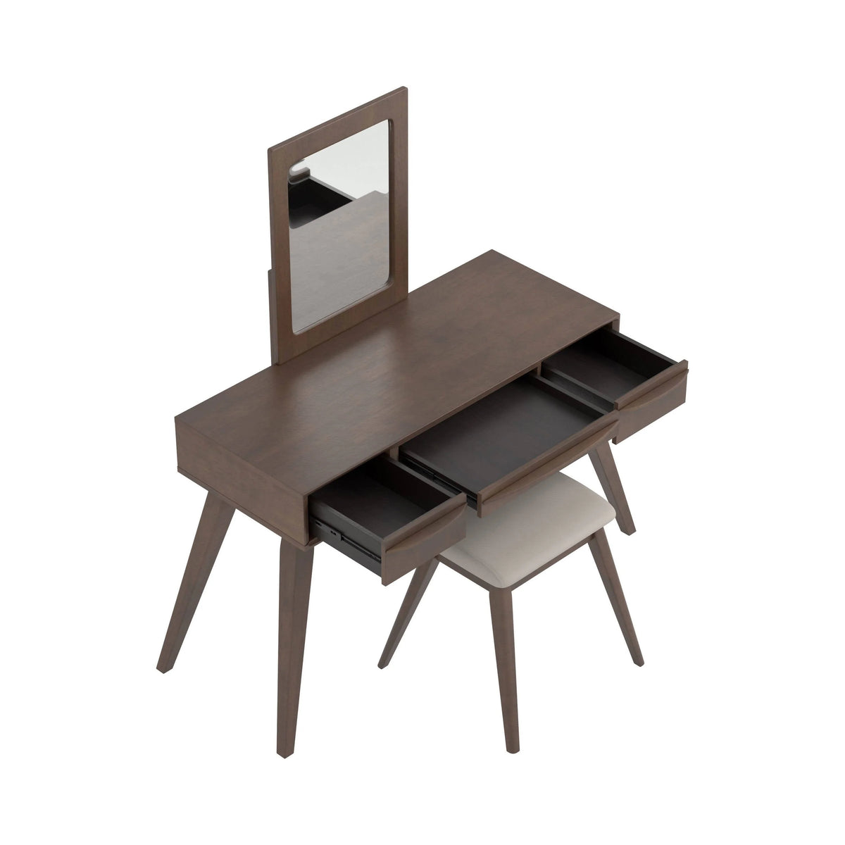 2-Piece Vanity Set With 3-Drawer Medium Brown Each piece is treated to a medium brown finish that warms up any room.- 930224 Pie's Variety Store