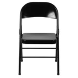 HERCULES Series Double Braced Black Metal Folding Chair Set of 2 [BD-F002-BK-GG] Pie's Variety Store