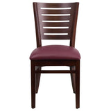 Darby Series Slat Back Walnut Wood Restaurant Chair - Black Vinyl Seat [XU-DG-W0108-WAL-BLKV-GG] Pie's Variety Store