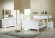 Louis Philippe Queen Sleigh Panel Bed White 4PC Set - SET4PC204691Q Pie's Variety Store
