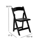 2 Pk. HERCULES Series Black Wood Folding Chair with Vinyl Padded Seat [2-XF-2902-BK-WOOD-GG] Fl Furniture