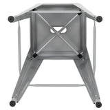 30" High Metal Indoor Bar Stool in Silver - Stackable Set of 4 [4-ET-31320-30-SV-R-GG] Fl Furniture