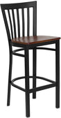 HERCULES Series Black School House Back Metal Restaurant Barstool - Cherry Wood Seat [XU-DG6R8BSCH-BAR-CHYW-GG] Pie's Variety Store