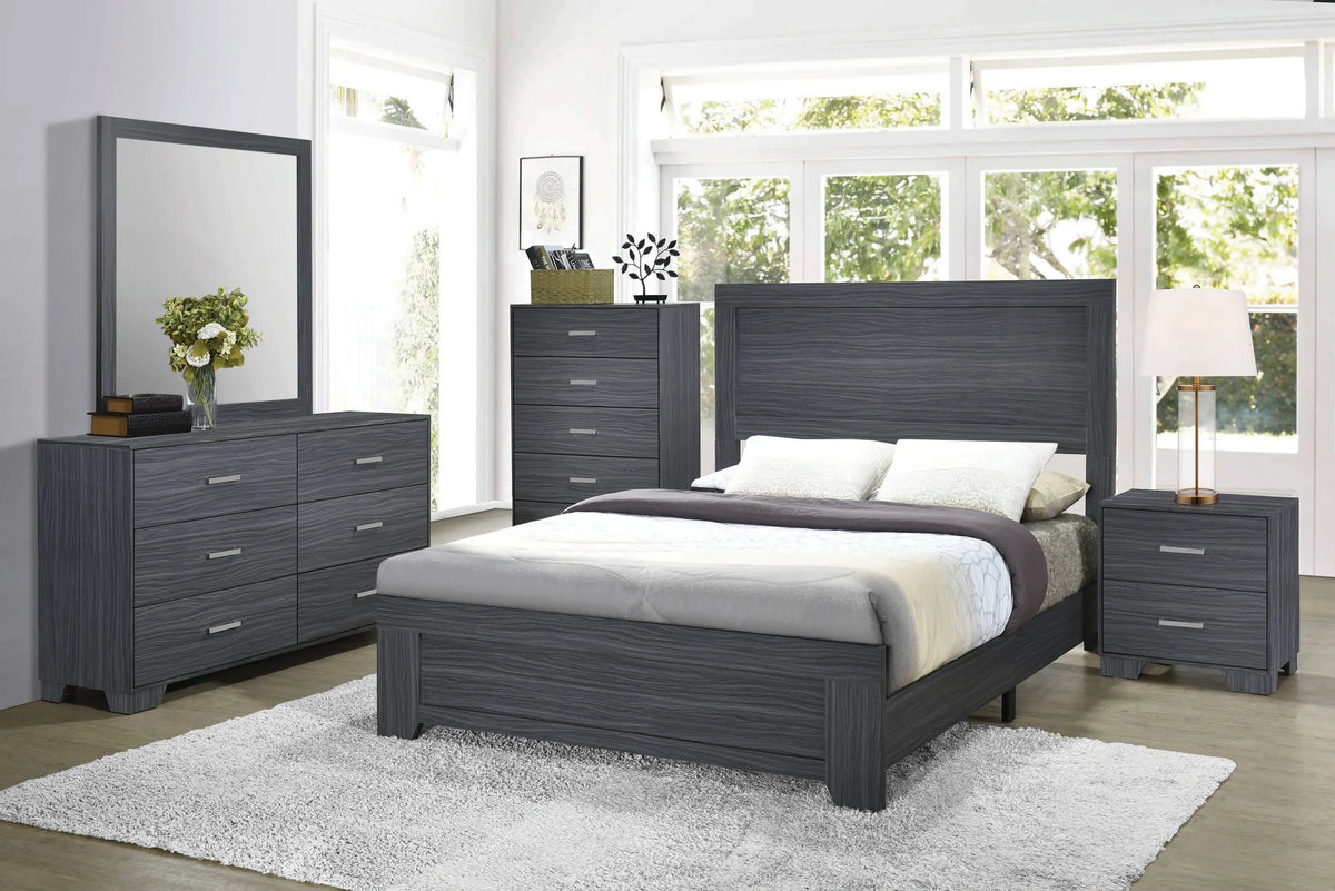 Julian Queen Panel Bed Dark Grey Oak - 223151Q Pie's Variety Store