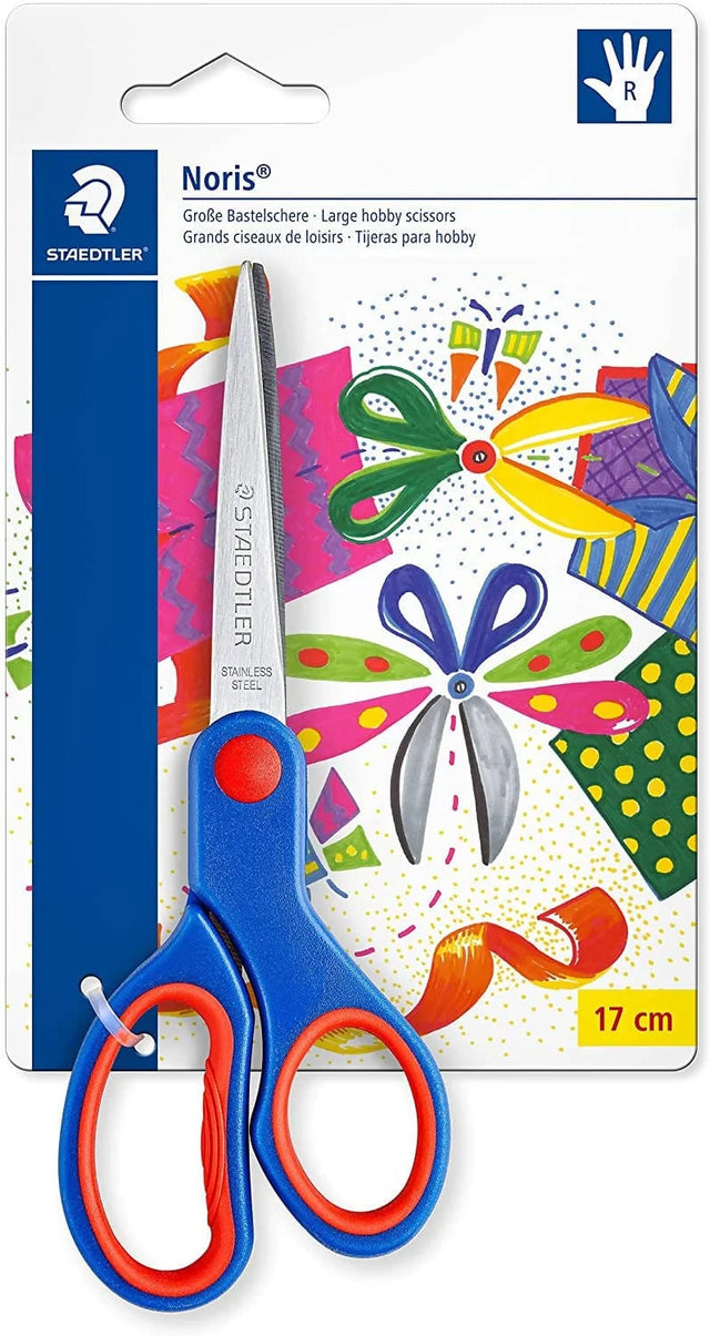 Staedtler Noris Club Hobby and Craft Scissors are treated to be rust-proof. The design of the blades are pointed enabling a more precise cutting experience