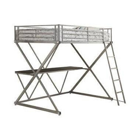 Hyde Full Workstation Loft Bed Silver - 400034F A-Z Store Nadia