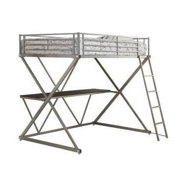 Hyde Full Workstation Loft Bed Silver - 400034F A-Z Store Nadia