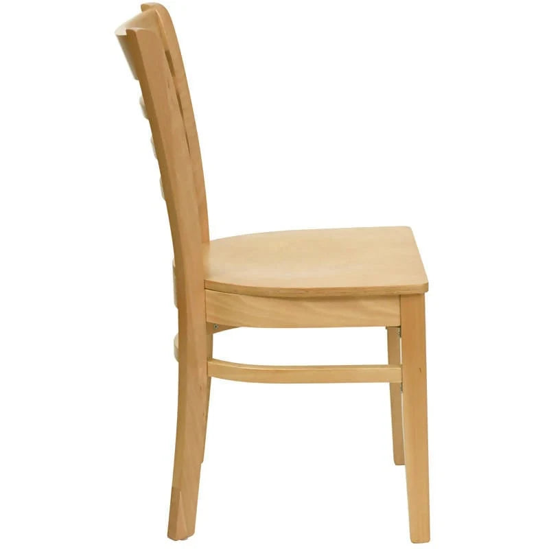 HERCULES Series Ladder Back Natural Wood Restaurant Chair [XU-DGW0005LAD-NAT-GG] Pie's Variety Store
