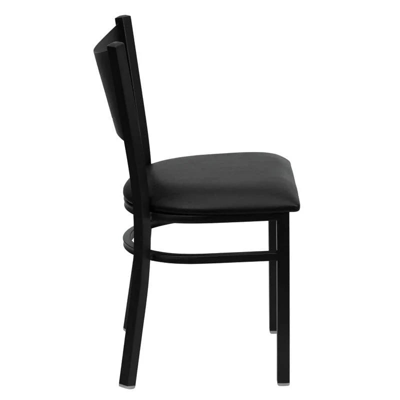 HERCULES Series Black Coffee Back Metal Restaurant Chair - Black Vinyl Seat [XU-DG-60099-COF-BLKV-GG] Pie's Variety Store
