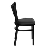 HERCULES Series Black Coffee Back Metal Restaurant Chair - Black Vinyl Seat [XU-DG-60099-COF-BLKV-GG] Pie's Variety Store