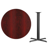 42'' Round Black Laminate Table Top with 33'' x 33'' Bar Height Table Base [XU-RD-42-BLKTB-T3333B-GG] Pie's Variety Store