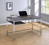 Kravitz Rectangular Writing Desk Weathered Grey And Chrome - 801271 Pie's Variety Store