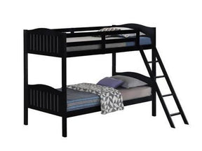 Littleton Twin/Twin Bunk Bed With Ladder Black - 405053BLK A-Z Store Nadia