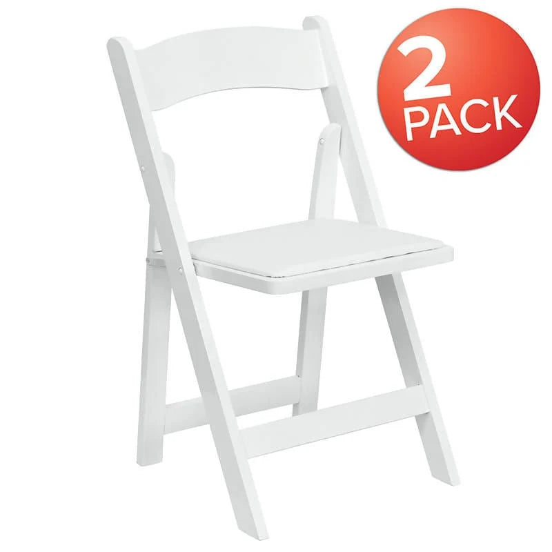2 Pk. HERCULES Series White Wood Folding Chair with Vinyl Padded Seat [2-XF-2901-WH-WOOD-GG] Fl Furniture