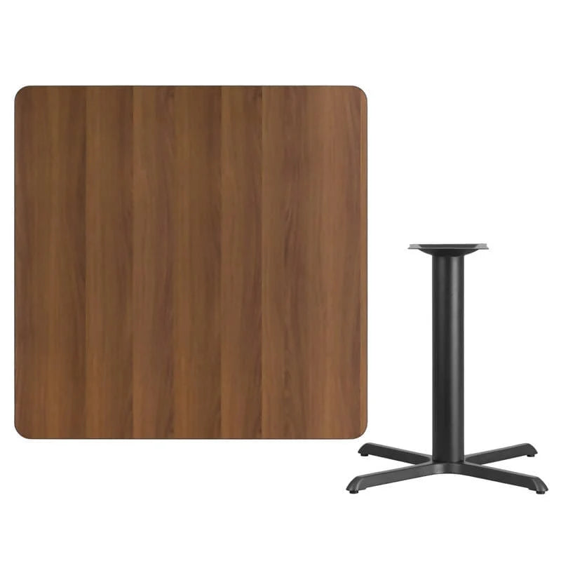 42'' Square Black Laminate Table Top with 33'' x 33'' Table Height Base [XU-BLKTB-4242-T3333-GG] Pie's Variety Store
