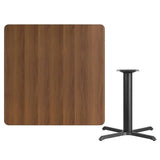 42'' Square Black Laminate Table Top with 33'' x 33'' Table Height Base [XU-BLKTB-4242-T3333-GG] Pie's Variety Store