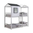 Belton House-Themed Twin Over Twin Bunk Bed White - 461161 A-Z Store Nadia