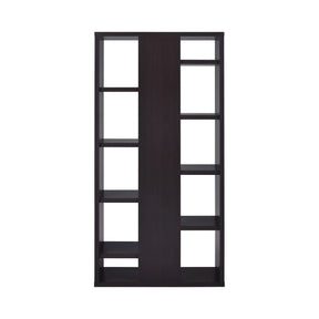 Bookcase With Staggered Floating Shelves Cappuccino - 800265 Pie's Variety Store