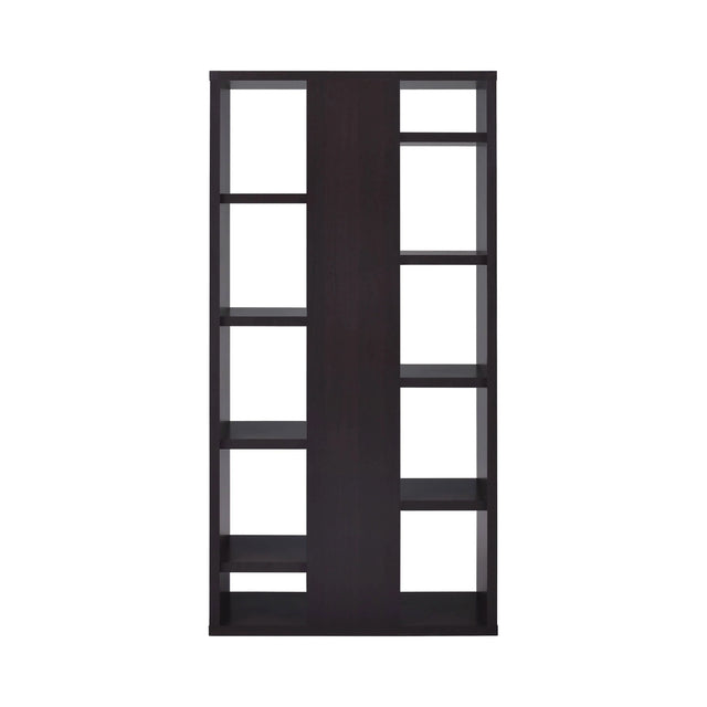 Bookcase With Staggered Floating Shelves Cappuccino - 800265 Pie's Variety Store