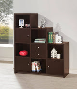 Bookcase With Cube Storage Compartments - delivers a stunning and useful home accessory Cappuccino - 801170 Pie's Variety Store