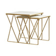 2-Piece Nesting Table Set White And Gold - 930075 Pie's Variety Store
