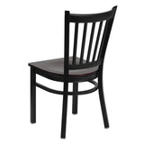 HERCULES Series Black Vertical Back Metal Restaurant Chair - Cherry Wood Seat [XU-DG-6Q2B-VRT-CHYW-GG] Pie's Variety Store