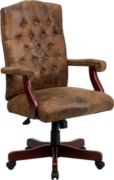 Bomber Brown Classic Executive Swivel Office Chair with Arms [802-BRN-GG] Pie's Variety Store