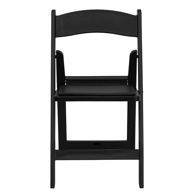HERCULES Series Folding Chairs with Padded Seats | Set of 2 Black Resin Folding Chair with Vinyl Padded Seat [2-LE-L-1-BLACK-GG] Pie's Variety Store