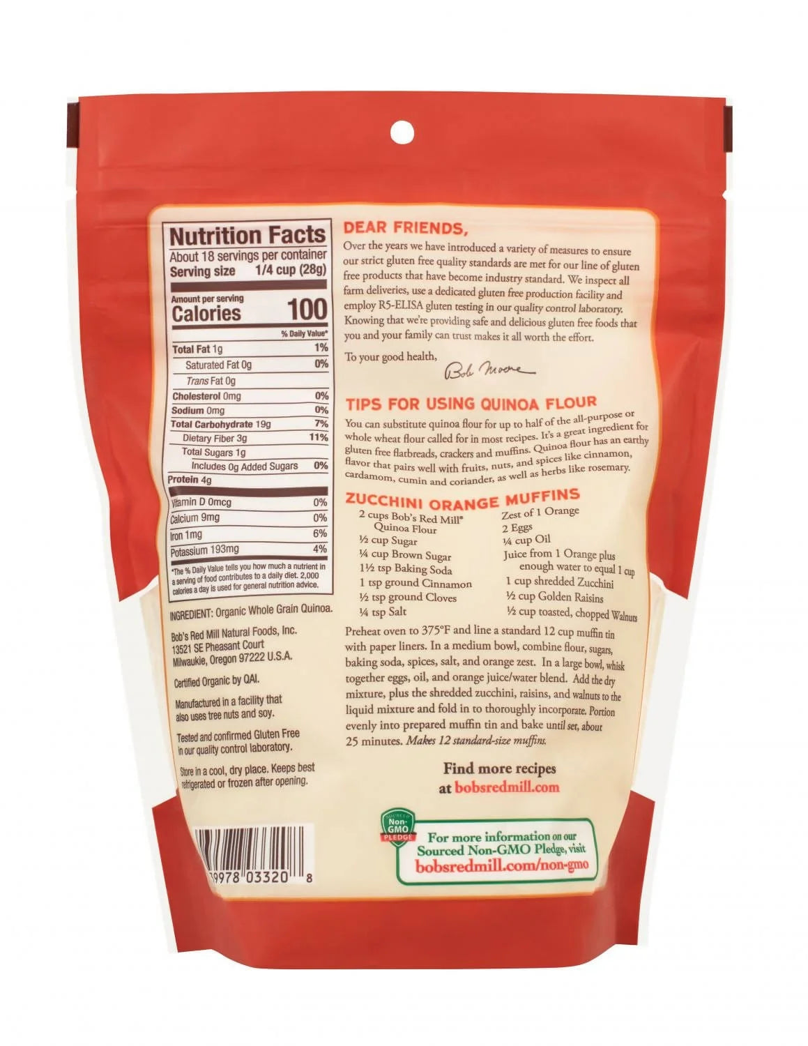 Bob Red Mill Quinoa Flour 22oz - 3997803320 Pie's Variety Store