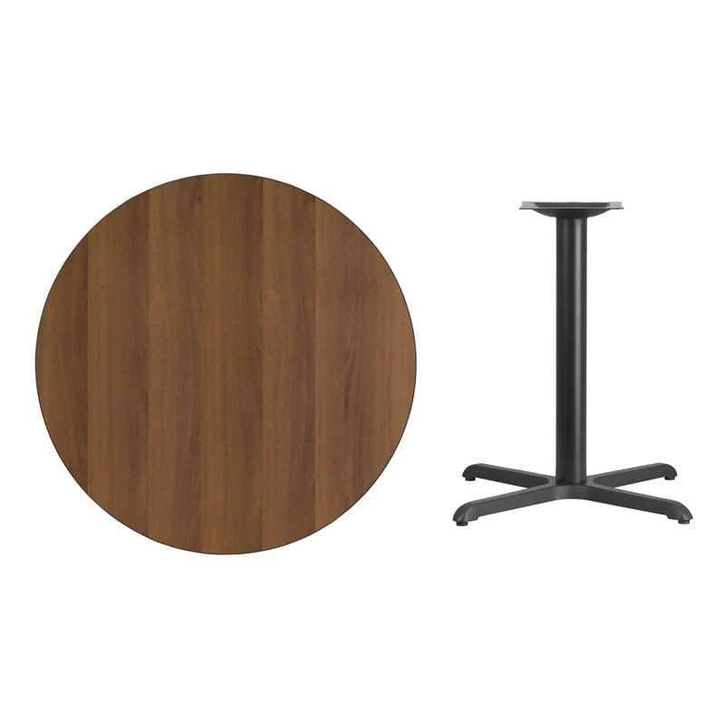 36'' Round Black Laminate Table Top with 30'' x 30'' Table Height Base [XU-RD-36-BLKTB-T3030-GG] Pie's Variety Store
