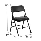HERCULES Series Metal Folding Chairs with Padded Seats | Set of 2 Black Metal Folding Chairs [2-HA-MC309AV-BK-GG] Pie's Variety Store