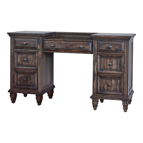 Avenue 3-Drawer Vanity Desk Weathered Burnished Brown Any space will be transformed by its chic