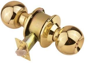 RAIDER Combination Entrance Cylindrical Knob Lockset S/D 3871 Polished Brass (PB) for Office or Front Door MEGA