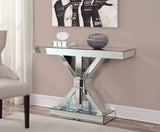 Reventlow X-Shaped Base Console Table Clear Mirror - 950191 Pie's Variety Store