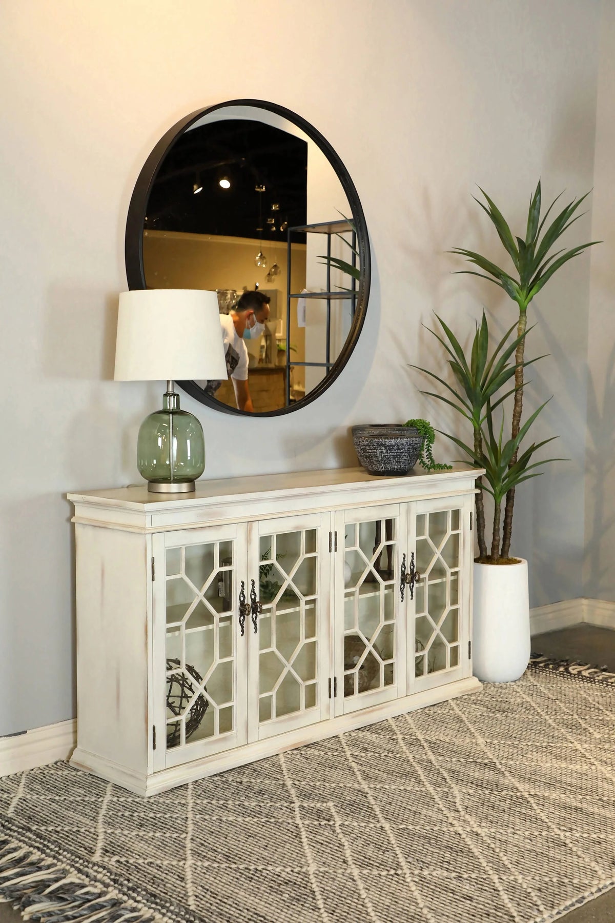 Glass Door Accent Cabinet Light Honey - 950858 Pie's Variety Store