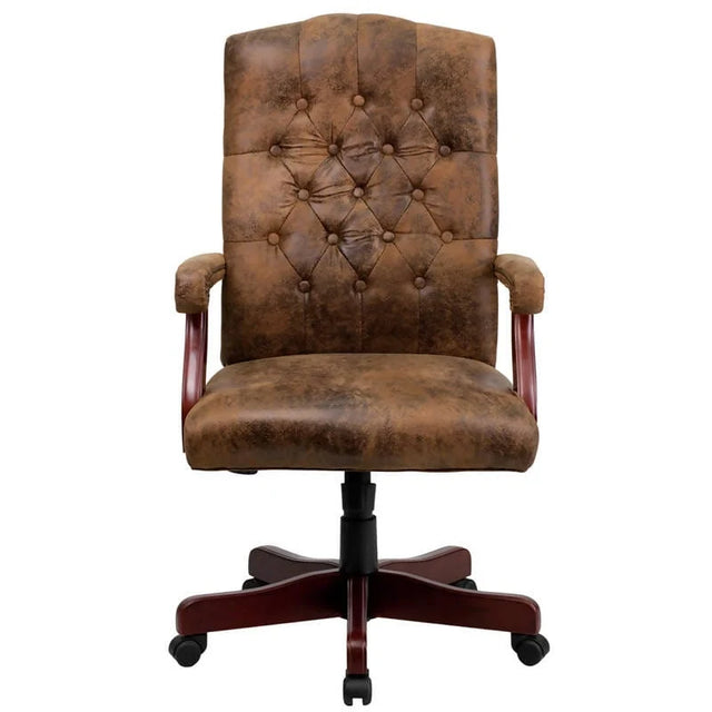 Bomber Brown Classic Executive Swivel Office Chair with Arms [802-BRN-GG] Pie's Variety Store