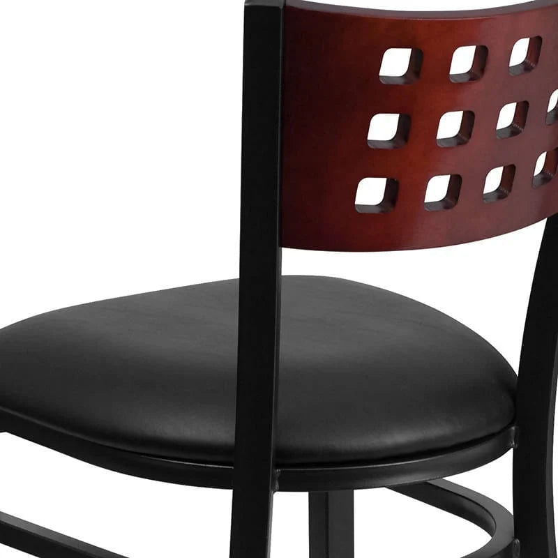  Black Vinyl Seat [XU-DG-60117-MAH-BLKV-GG] Pie's Variety Store
