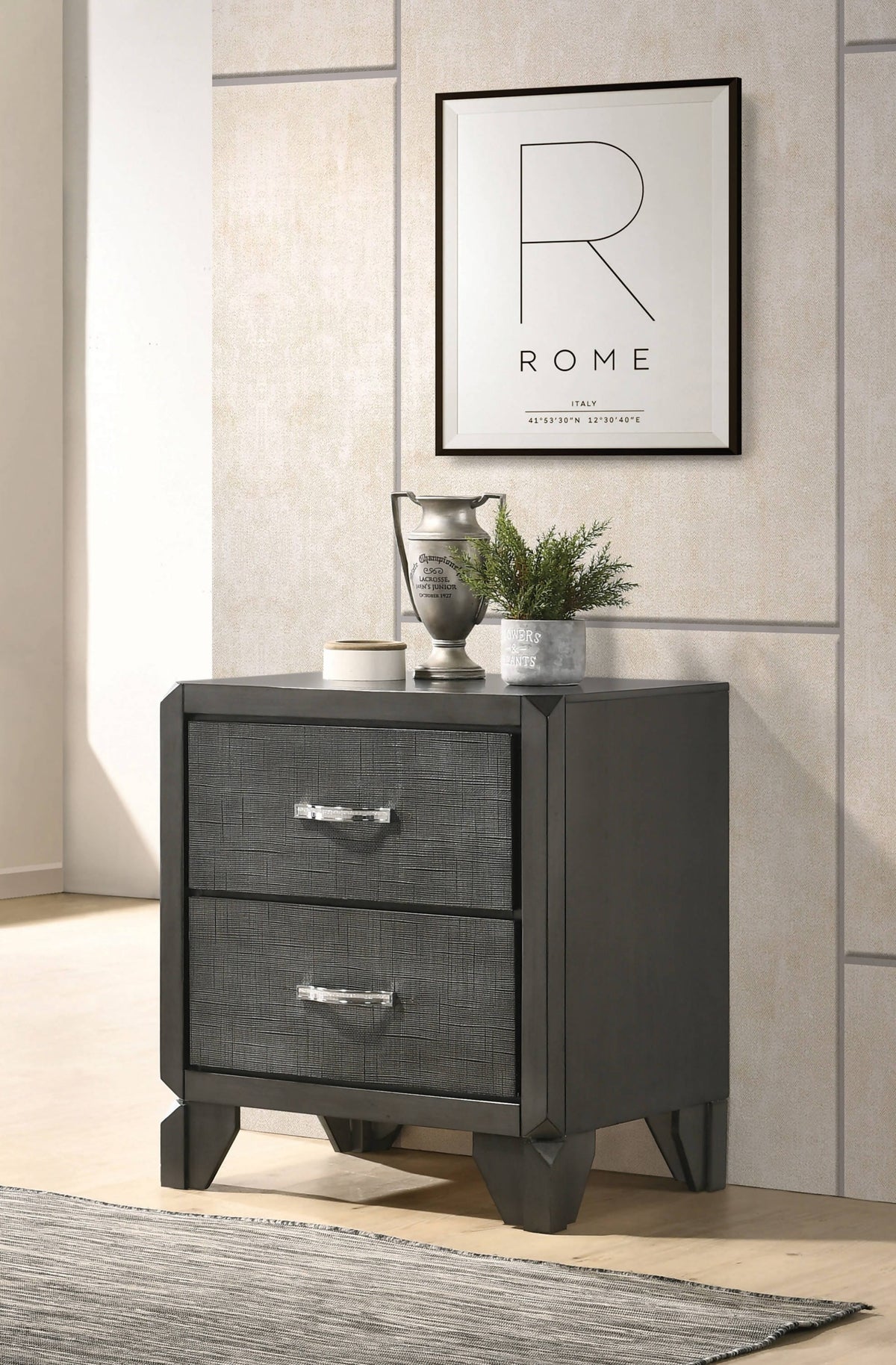 Noma 2-Drawer Nightstand Caviar - 215902 Pie's Variety Store