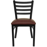 HERCULES Series Black Ladder Back Metal Restaurant Chair - Black Vinyl Seat [XU-DG694BLAD-BLKV-GG] Pie's Variety Store