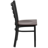 HERCULES Series Black Ladder Back Metal Restaurant Chair - Cherry Wood Seat [XU-DG694BLAD-CHYW-GG] Pie's Variety Store