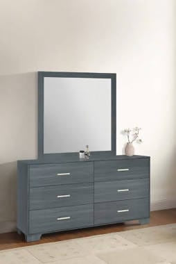 Julian Square Mirror Dark Grey Oak - 223154 Pie's Variety Store