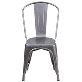 Clear Coated Metal Indoor Stackable Chair [XU-DG-TP001-GG] Pie's Variety Store