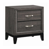 Watson 2-Drawer Nightstand Grey Oak And Black - 212422 Pie's Variety Store