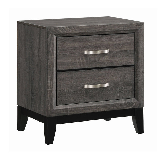 Watson 2-Drawer Nightstand Grey Oak And Black - 212422 Pie's Variety Store