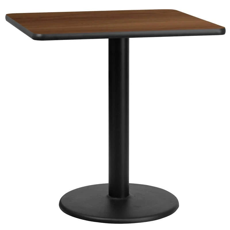 30 Inch Square Black Laminate Table Top with 18 Inch Round Table Height Base [XU-BLKTB-3030-TR18-GG] FL Furniture