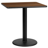 30 Inch Square Black Laminate Table Top with 18 Inch Round Table Height Base [XU-BLKTB-3030-TR18-GG] FL Furniture