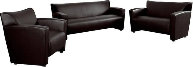 HERCULES Majesty Series Reception Set in Brown LeatherSoft - 222-SET-BN-GG Pie's Variety Store