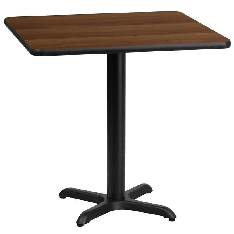 30'' Square Black Laminate Table Top with 22'' x 22'' Table Height Base [XU-BLKTB-3030-T2222-GG] Fl Furniture