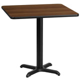 30'' Square Black Laminate Table Top with 22'' x 22'' Table Height Base [XU-BLKTB-3030-T2222-GG] Fl Furniture